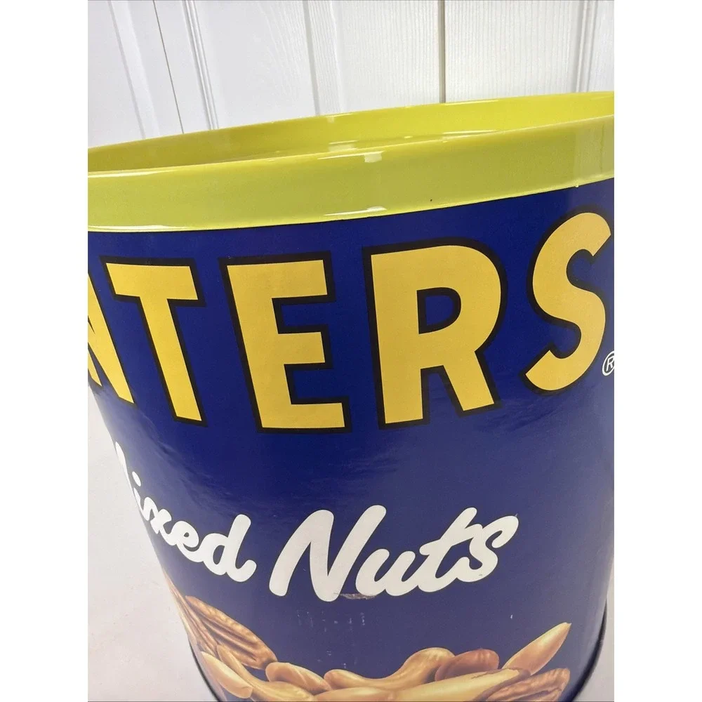 Planters Mr. Peanut Store Display Cocktail Peanuts Cardboard Can VTG 15